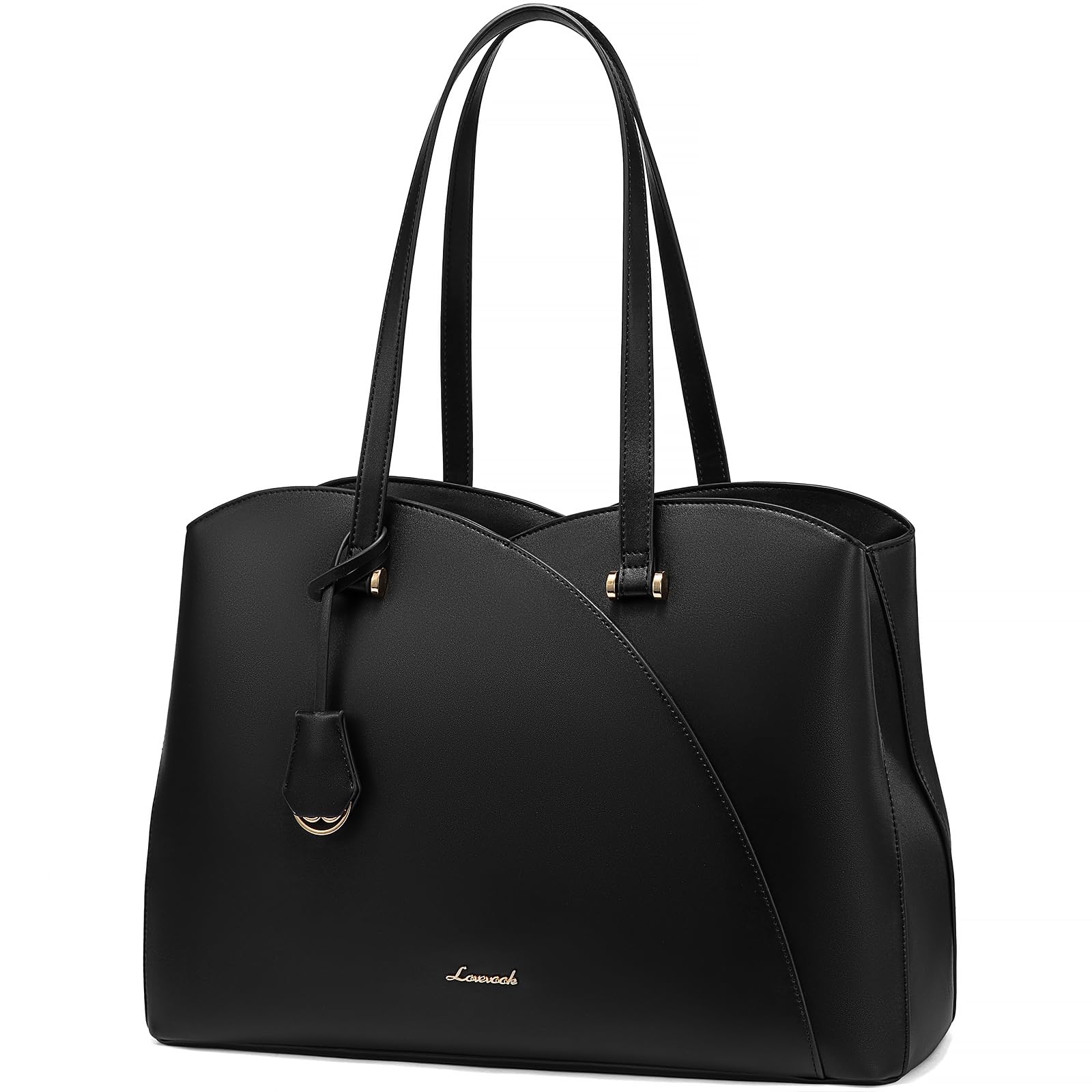 LoveVOOK Women's Work Laptop Tote Bag, Black, Fits 15.6 Inch Laptop, Professional Briefcase
| LoveVOOK Women's Leather