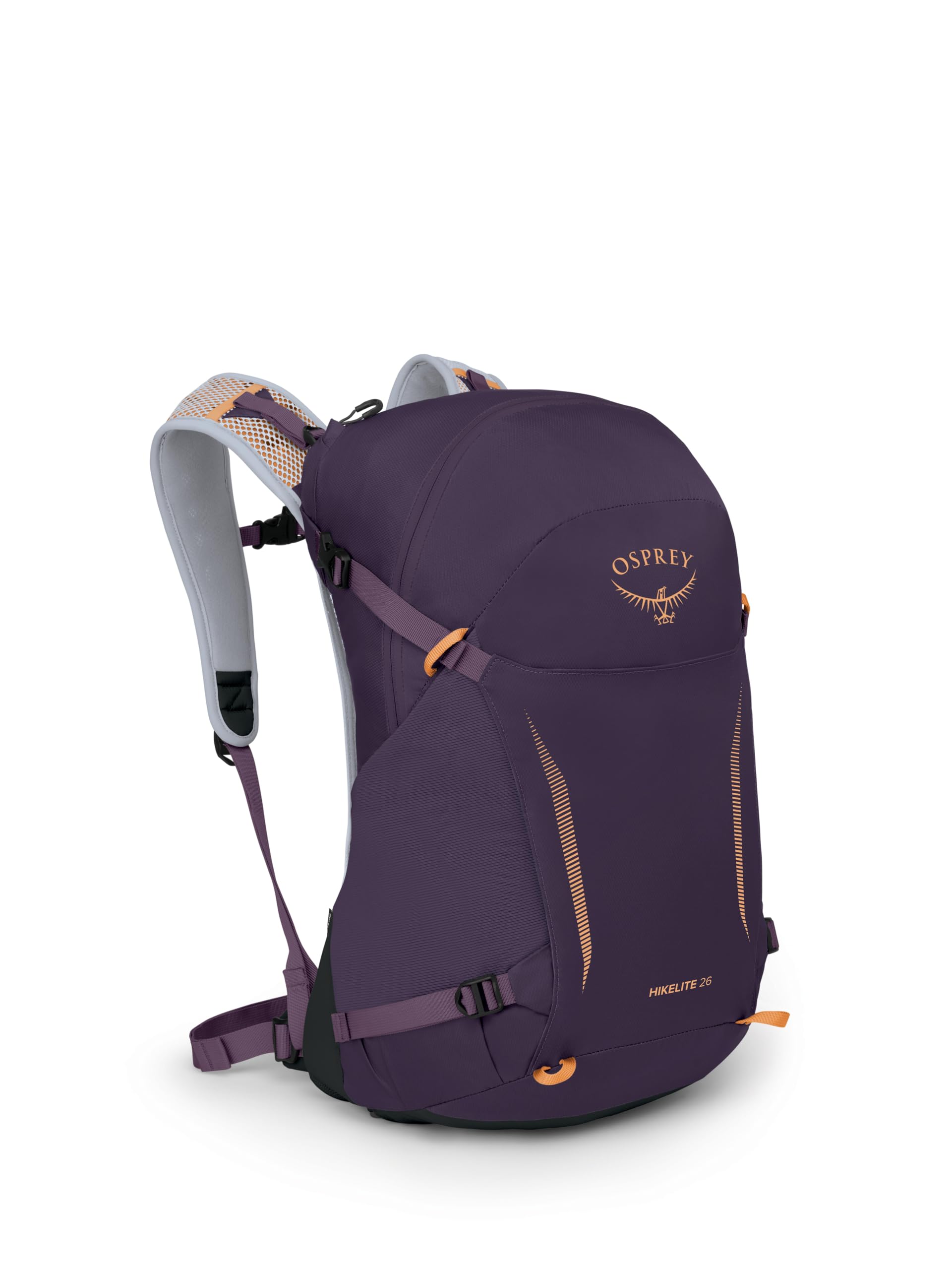 Osprey Hikelite 26L Unisex Hiking Backpack - Purple Ink/Purple Dusk/Cheddar Orange | Bluesign Certified