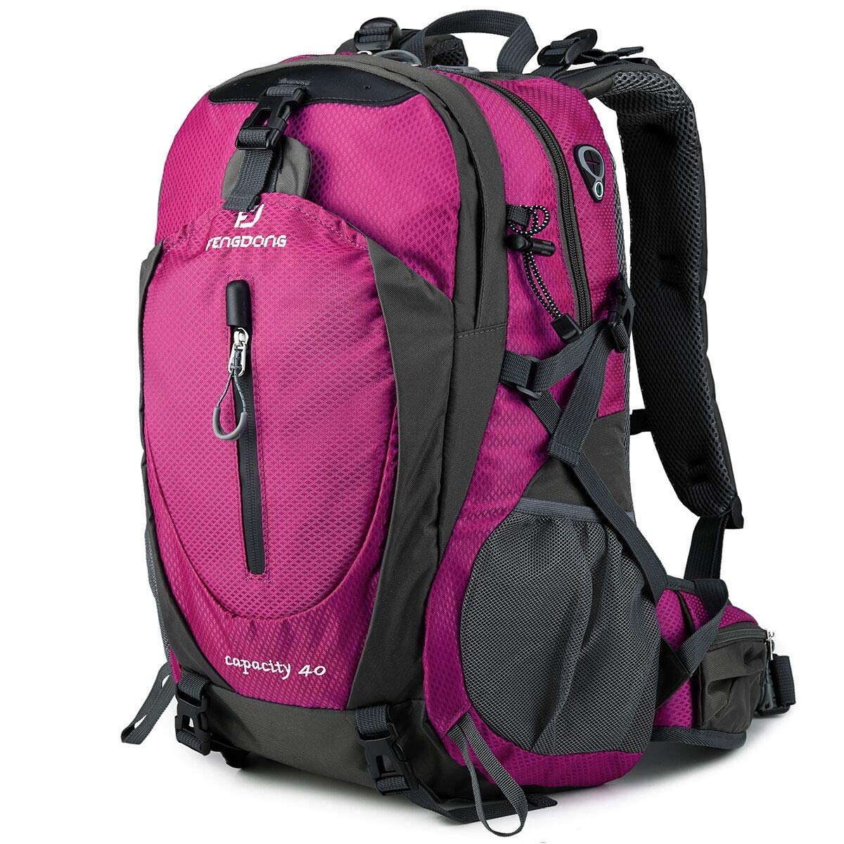 40L Waterproof Lightweight Outdoor Daypack Hiking Camping Travel Backpack for Women Men Pink