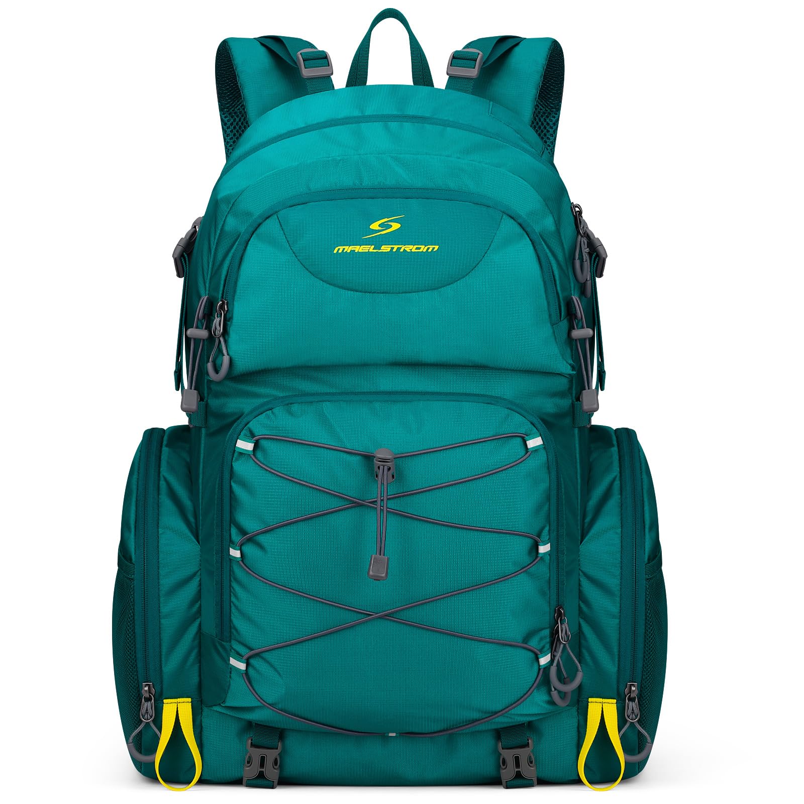 Maelstrom Waterproof 40L Camping Backpack for Men and Women - Lightweight Hiking Daypack with Rain Cover - Green