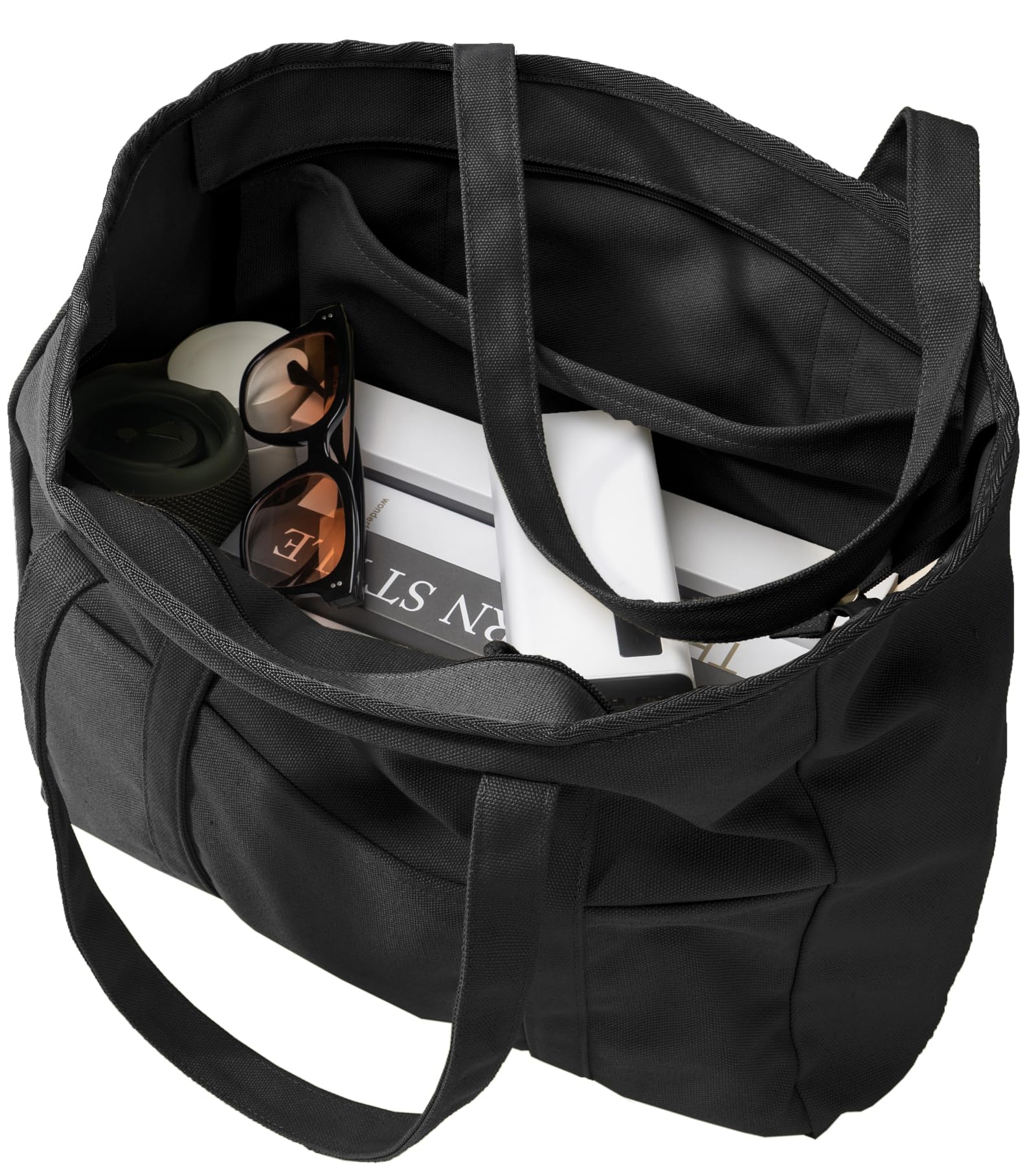 Bagelite Extra Large Canvas Tote Bag for Women Men
| Bagelite Utility Work Tote with Zipper for Women Men
| Bagelite La