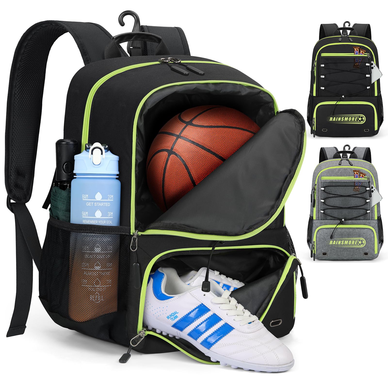 RAINSMORE Water Resistant Basketball Bag Backpack for Volleyball & Soccer - Carbonfree Certified
RAINSMORE Basketball Ba